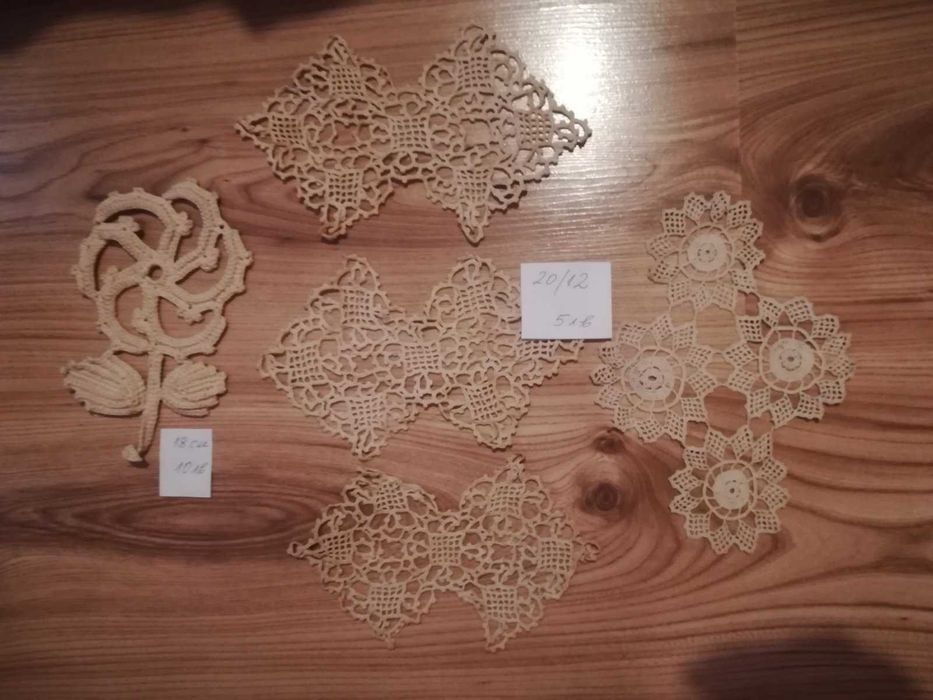 Ръчно плетени покривки на една кука за декорация от соца