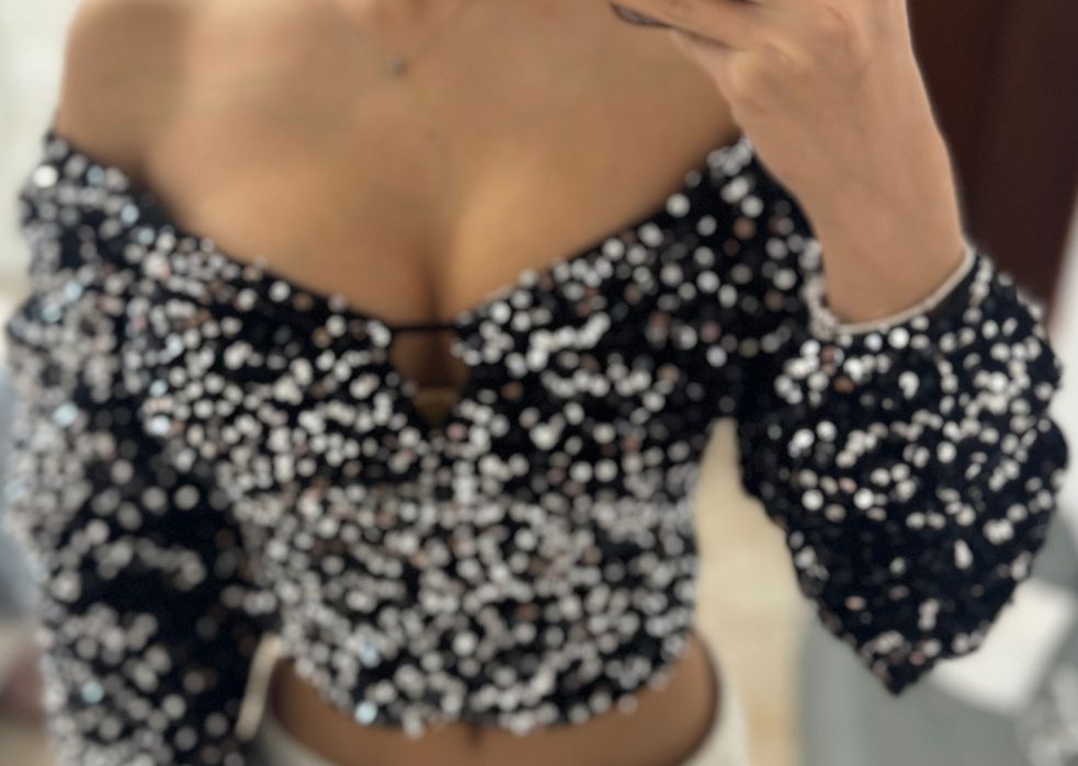 Дамски блестящ топ