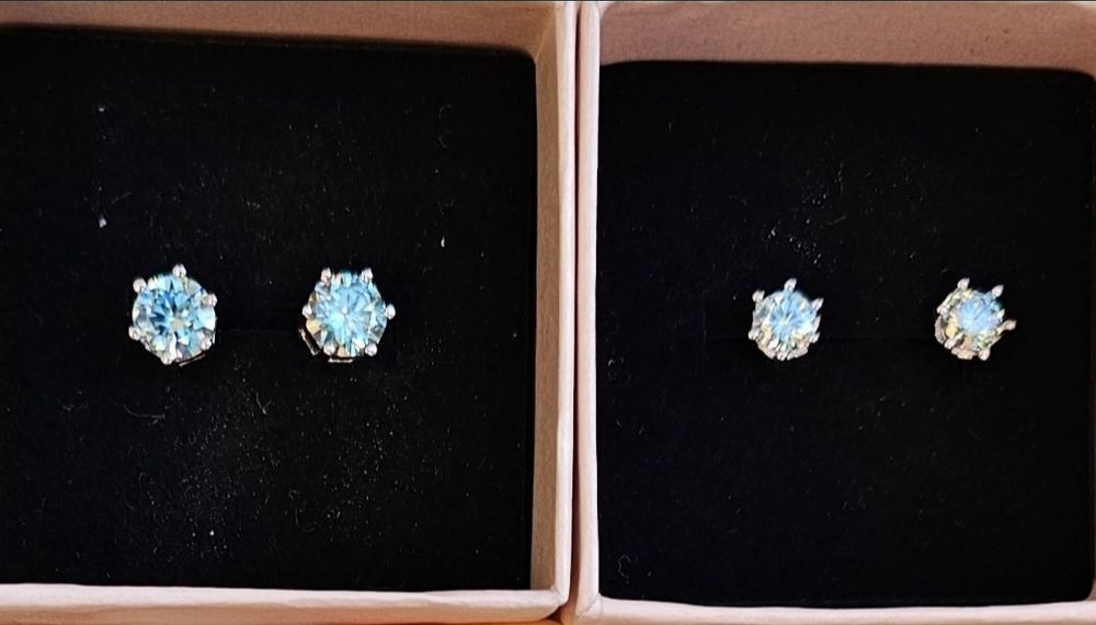 Cercei cu piatra pretioasa 0.5CT/1CT(cod925)_Testate