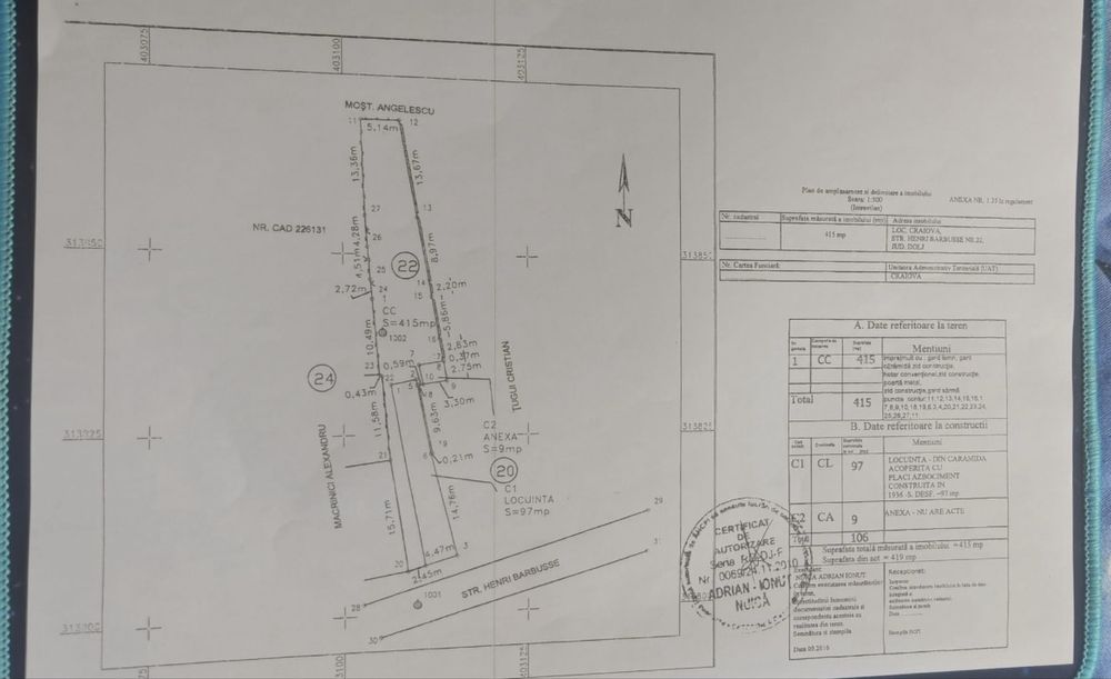 De vanzare teren si constructie veche, zona Politia Rutiera strada Câmpia Islaz