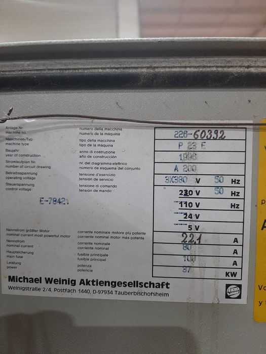 Masina de rindeluit pe 4 fete Weinig