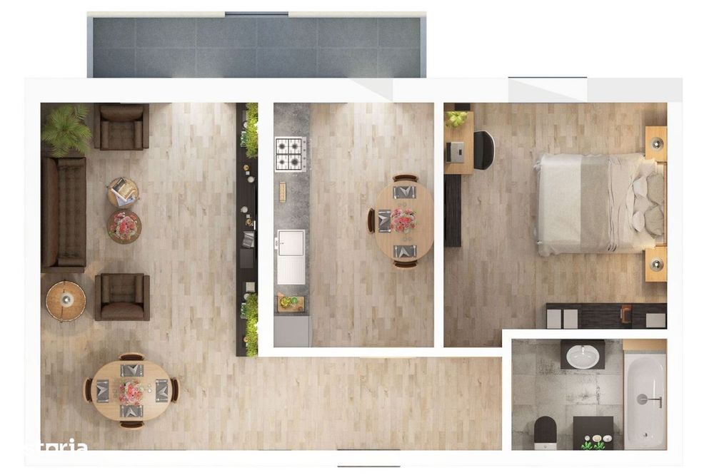Apartament 2 camere - Etaj 2, 56 mp + balcon - Doamna Stanca