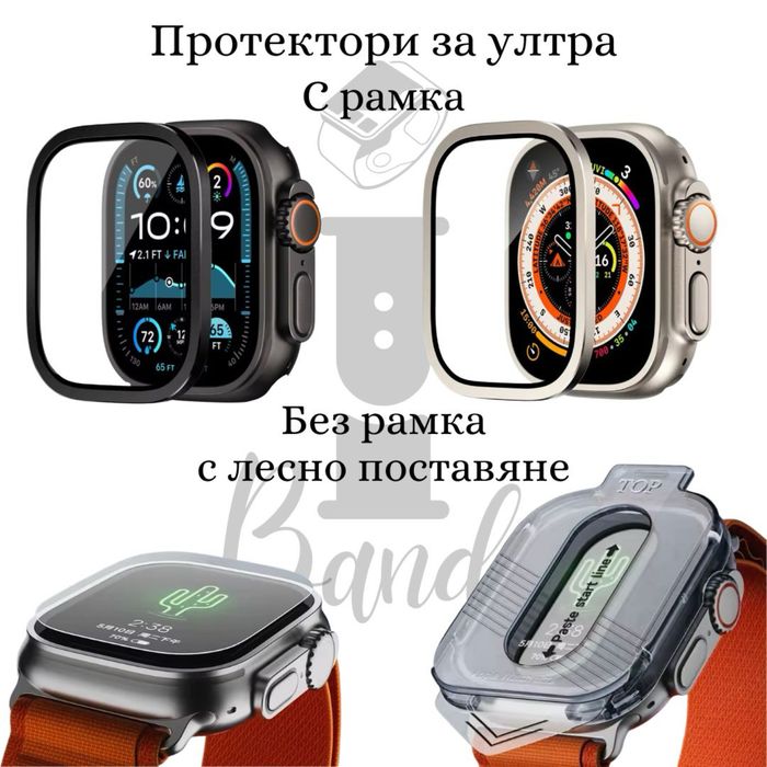 Стъклен протектор с титаниевa рамка за Apple Watch ULTRA 1/2/3