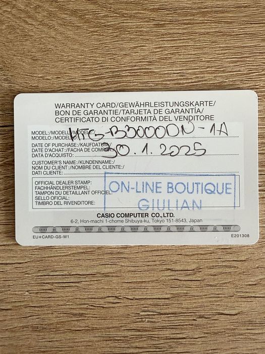 Casio G-Shock MTG-B3000DN-1AER