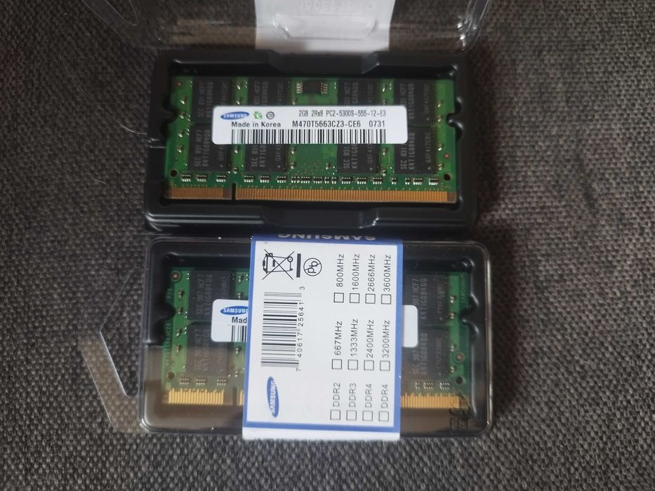 2GB DDR2/667Mhz Нова маркова памет за лаптоп - Samsung,Crucial,.