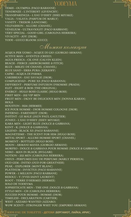 Мъжки И Дамски Парфюми YODEYMA Перфектният Подарък