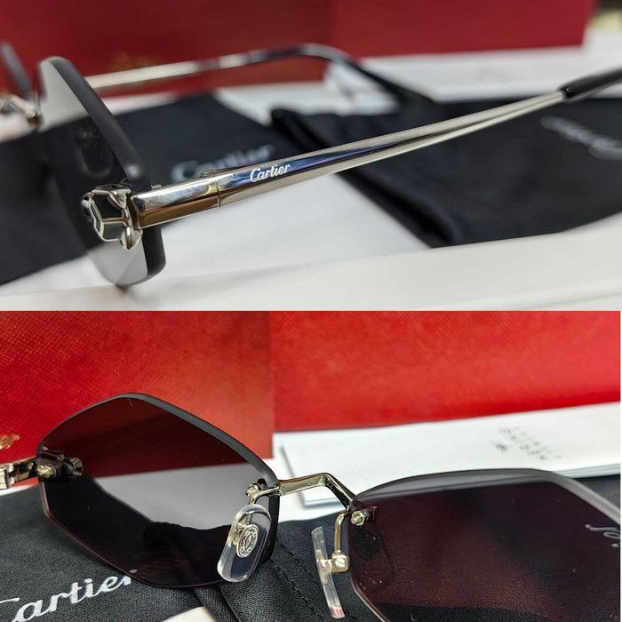 Дамски слънчеви очила CARTIER CT0433S чисто нови с кутия silver