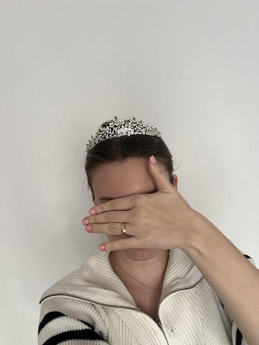 Diadema argintie mireasa/ coronita printesa
