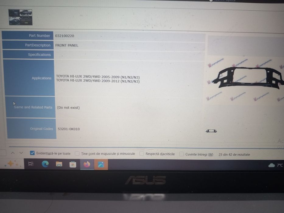 Tragae trager toyota hilux panou frontal  grila bara aripa toyota hilu