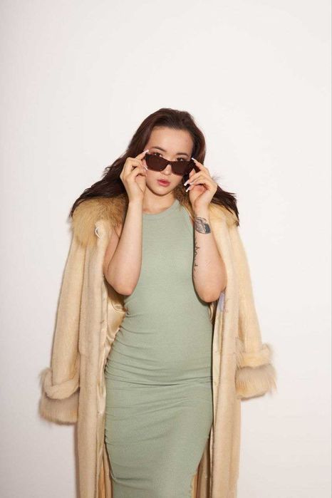 Шуба норковая с лисой