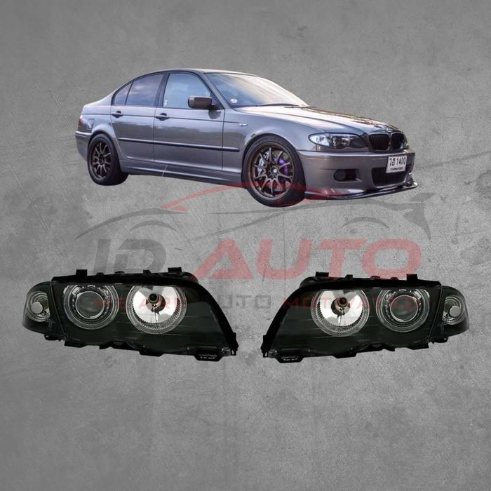 Тунинг кристални фарове за BMW E46 седан (1998-2001) - черни