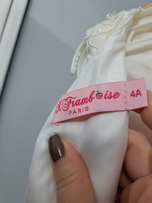 Rochie fetita alba ocazie cu broderie