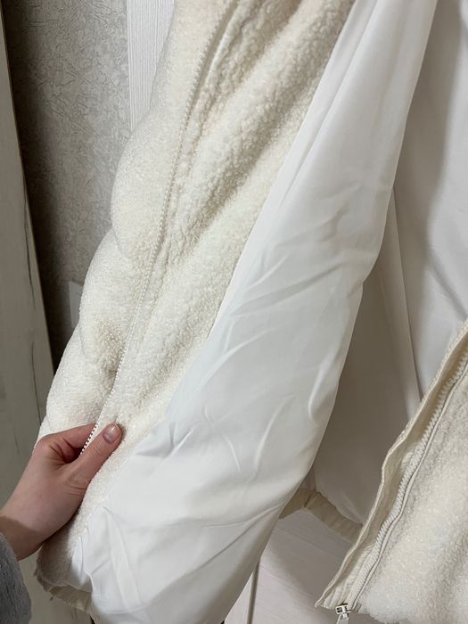 Тедди куртка бежевая оверсайз