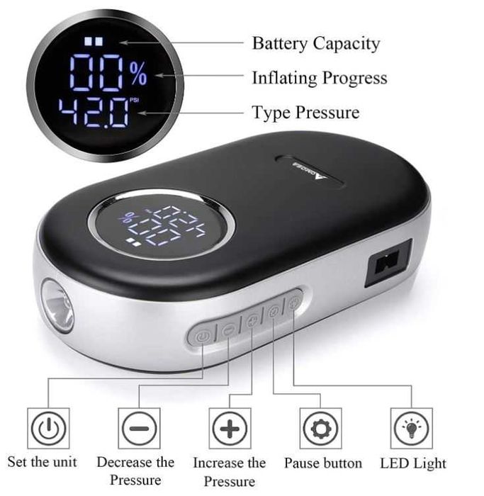 Компактен акумулаторен компресор за напомпване 150 PSI