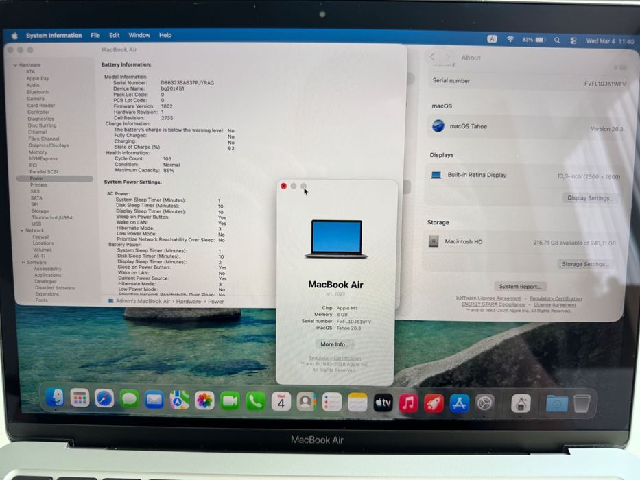 Apple Macbook Air 2020 13' M1 256GB