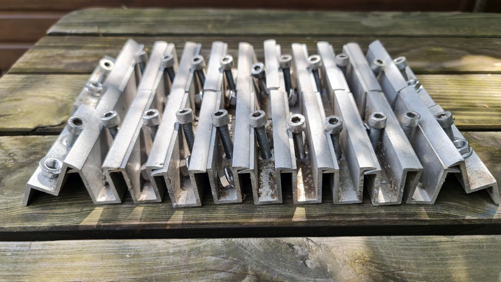 set fixare 10x panou solar cleme aluminiu suruburi piulite inox