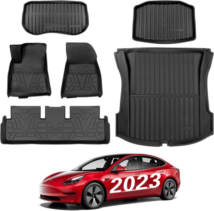 Tesla Model 3 к-кт 6 части 3D всезонни стелки и корита за багажници