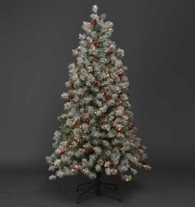 Brad Artificial Verde Nins Lumini Led Conuri Craciun 183cm Suport