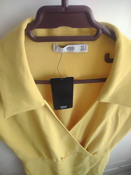 Rochie Mango, stil camasa, galbena, S