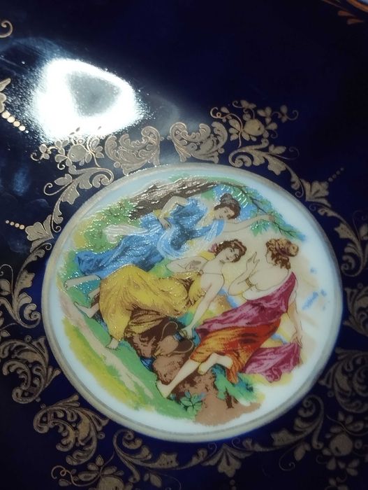 Мадонна ваза, этажерка, фруктовница кобальт