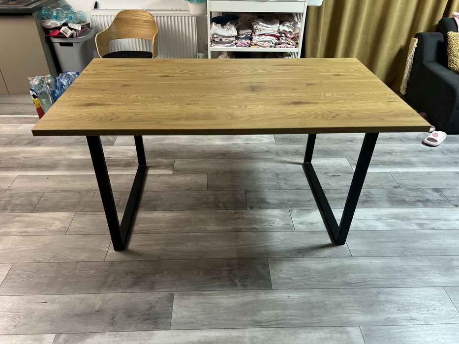 Masa Stejar Cald/Negru 90x160