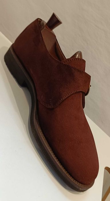 Pantofi monk 41 premium suede Emidio Oddi piele naturala moale