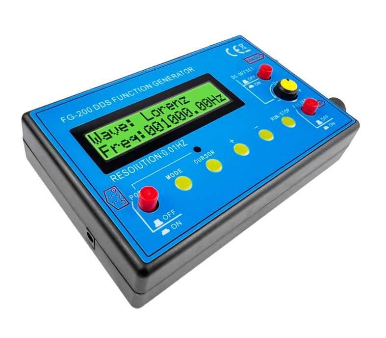 FG-200 Функционален Сигнал Генератор на Сигнал Източник 0.01Hz-500KHz Честотен Брояч DDS Функция Синусоидална + Квадратна + Трионна Форма на Вълната