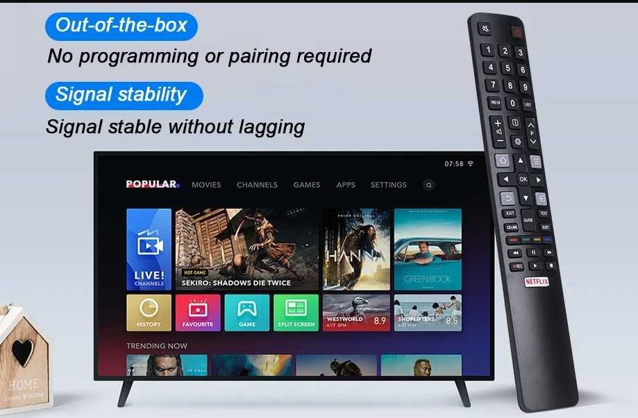 telecomanda TCL 4K UHD LCD /LED U43P6046/U55C7006/U49P6046/U65P6046