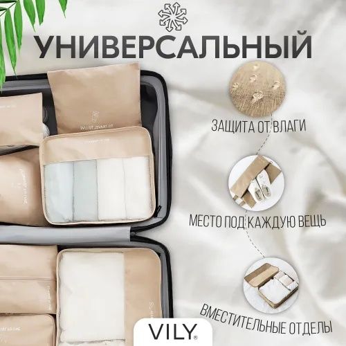 Органайзер дорожный для чемодана 7 в 1 для хранения вещей одежды.