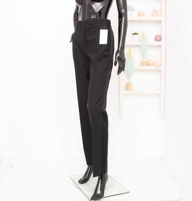 Viktor & Rolf By H&M дамски панталон от вълна черен сатенена лента 38