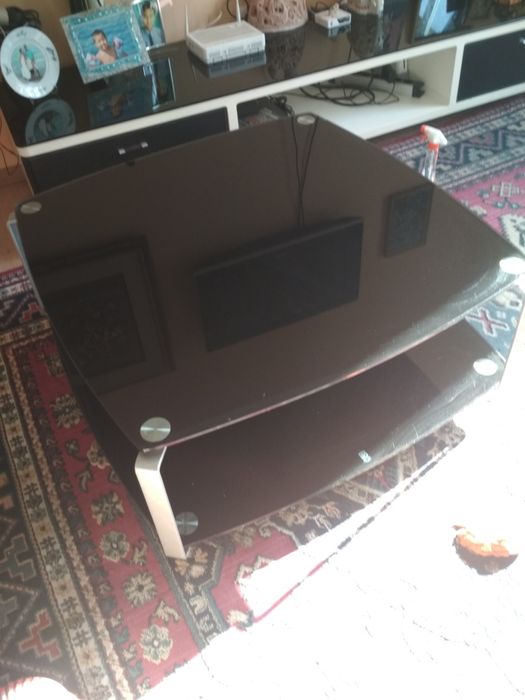 Стол журнальный стеклянный черный стекло