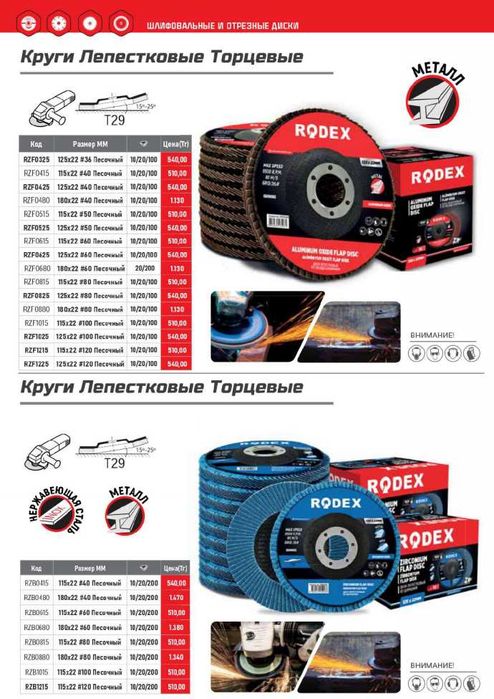 Отрезные диски RODEX по металлу