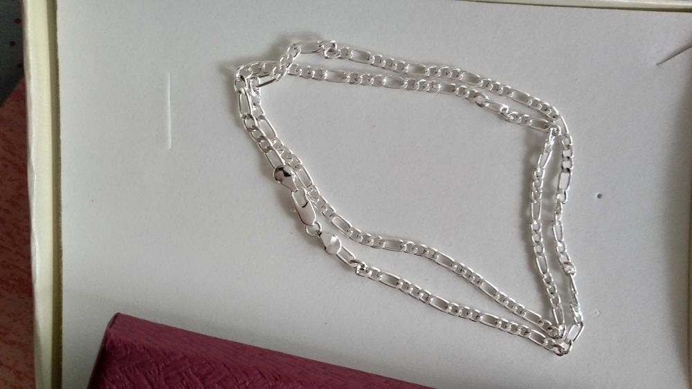 Нов, сребърен синджир/ ланец / колие в кутия за подарък. 6 модела.