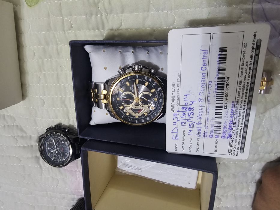 Casio Edifice ED-439 Chronograph Gold n Black (Original)