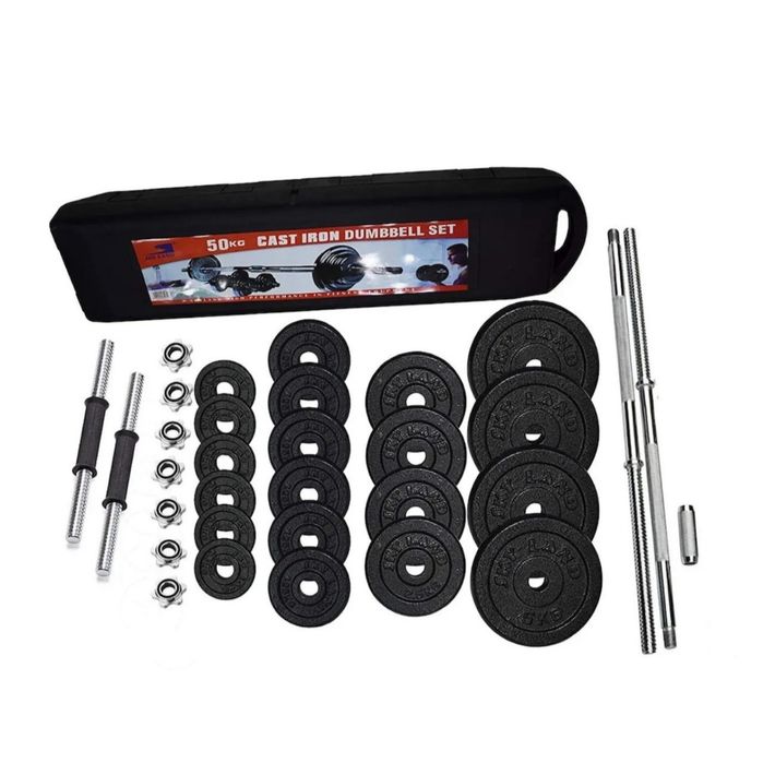 Set conplet haltera , 2 gantere 50 kg