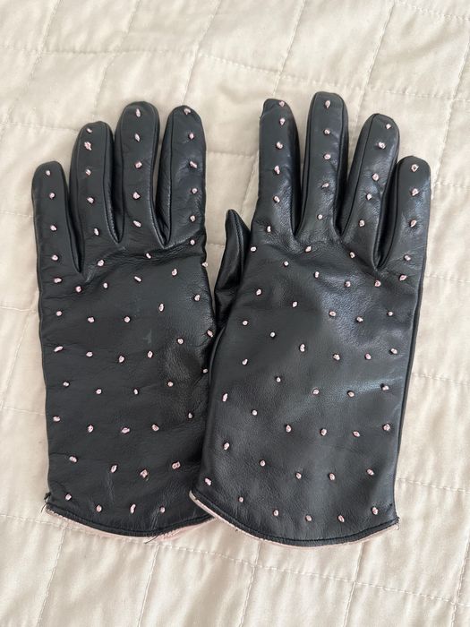 Дамски кожени ръкавици с подплата