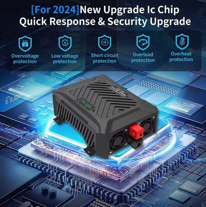 Универсален инвертор чиста синусоида DC 12/24v/AUTO/ към AC220v -4000W