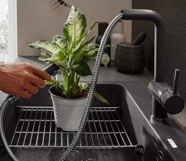 Черен смесител за кухня Blanco Linus-S HD Silgranit-Look, нов