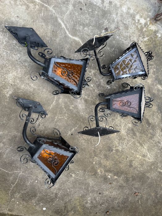 Стари , масивни лампи  Уникати  от ковано желязо . Над 50 годишни