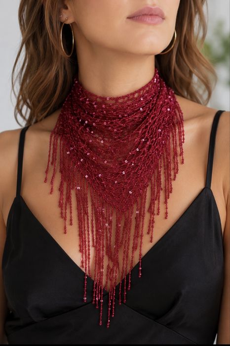 Косынка с микропайетками ( handmade)