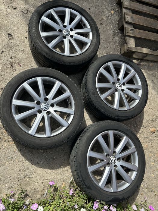 Set 4 jante originale VW R17 + anvelope  225/50 R17