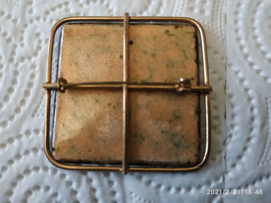 старинна брошка емайл и порцеланарт деко 1930 нова винтидж гривна