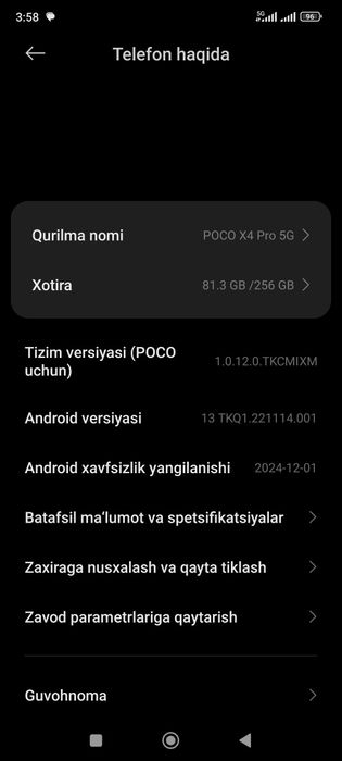 POCO X4 pro 5G...