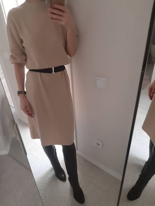 Кафяви високи кожени ботуши Gianni, 39