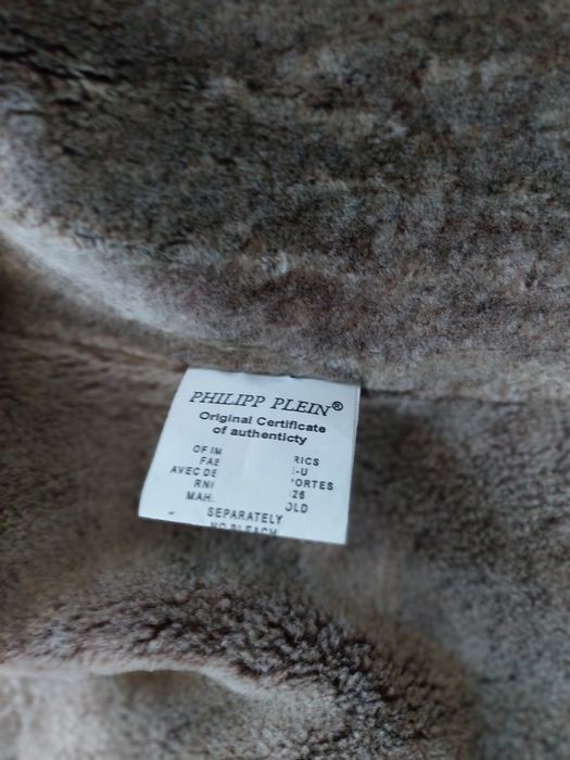 Philipp plein ORIGINAL-geaca piele+blana 2xl