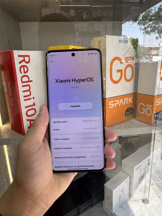 Redmi note 15  256 gb arzoon