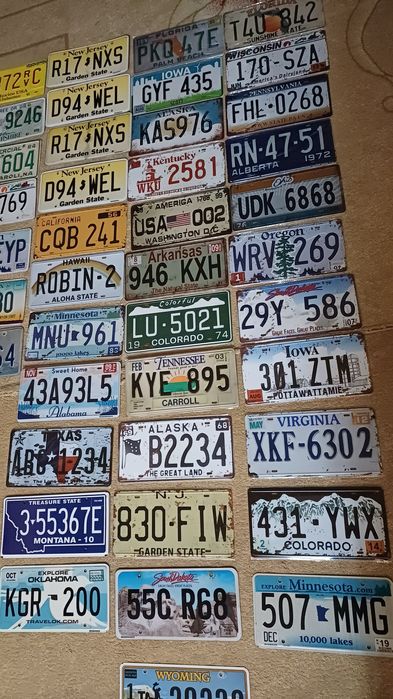 Авто номера из Америки для декора помещений Оригинал  36 $  один штук