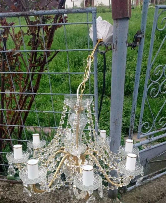 Candelabru  cristal acrilic 5 brate NOU!