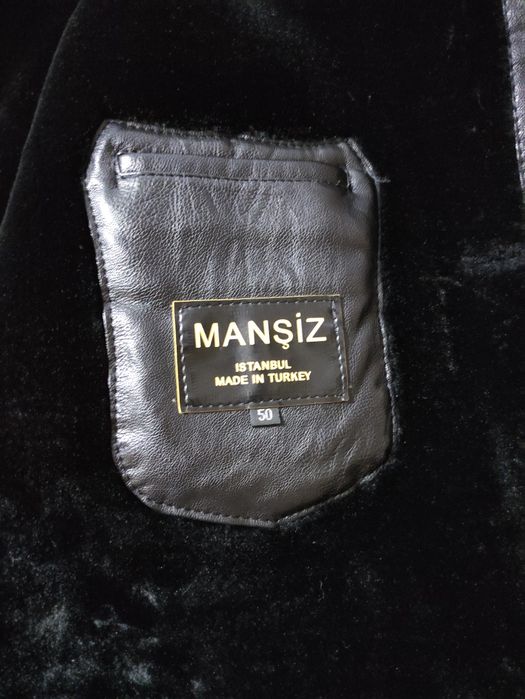 Дубленка кожаная с норкой "Зима"