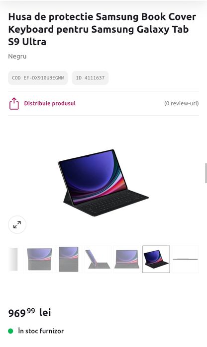 Husa Tastatura Originala Samsung Galaxy Tab S10 Ultra / S9 Ultra Book Cover Keyboard Slim